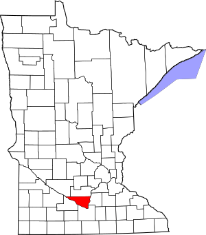 Map of Minnesota highlighting Nicollet County