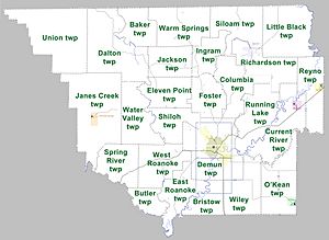 Randolph County Arkansas 2010 Township Map large