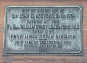 Sir John Gladstone plaque, Leith
