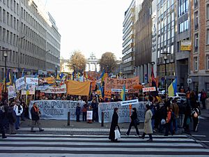 Ukraine elections demonstration brussels 20041128