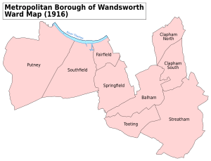 Wandsworth Met. B Ward Map 1916