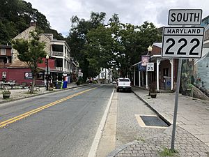 2021-08-16 13 42 01 View south along Maryland State Route 222 (Main Street) at Maryland State Route 276 (Center Street) in Port Deposit, Cecil County, Maryland