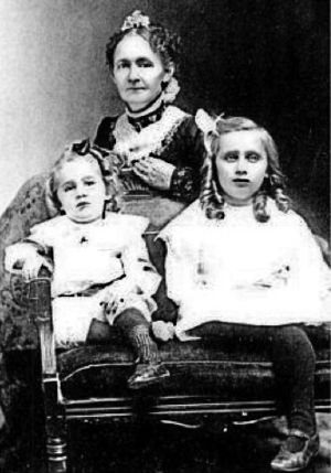Anna Mary Robertson Moses with two of her children - estimate between 1890 and 1910