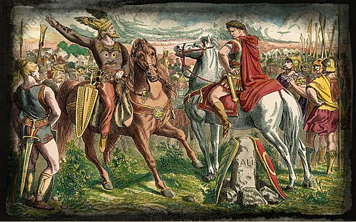 Caesar and Ariovistus (meeting before the battle) by Johann Nepomuk Geiger