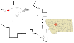Location of Fort Shaw, Montana