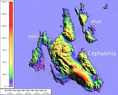 Cephalonia and Ithaca elevation