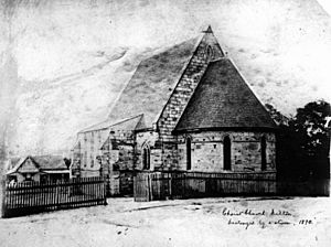 Christ Church at Milton before it was destroyed by a storm in 1890