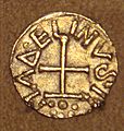 Frankish gold Tremissis issued by minter Madelinus Dorestad the Netherlands mid 600s