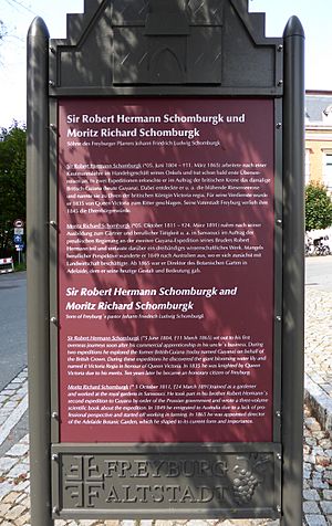 Gedenktafel für Robert Hermann und Moritz Richard Schomburgk, Freyburg
