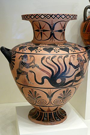 Herakles and the Hydra Water Jar (Etruscan, c. 525 BC) -- Getty Villa - Collection