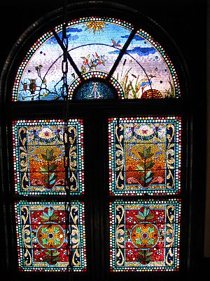 Belcher stained glass mosaic window