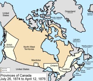 Canada provinces 1874-1876