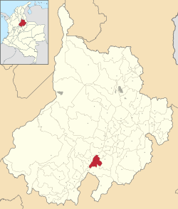 Location of the municipality and town of Guadalupe, Santander in the Santander  Department of Colombia.