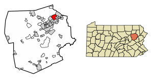 Location of Exeter in Luzerne County, Pennsylvania.