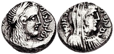 Silver drachm of Rabbel 2 with Gamilat