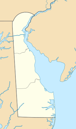 Location of Hoopes Reservoir in Delaware, USA.