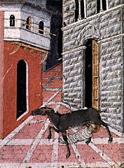 Giovanni di paolo, St Stephen Suckled by a Doe