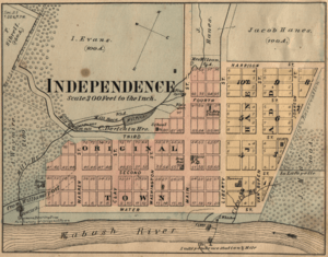 Independence Indiana map from 1877 atlas