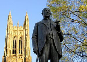 James Buchanan Duke statue at Duke University (retouched)