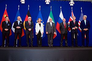 Negotiations about Iranian Nuclear Program - the Ministers of Foreign Affairs and Other Officials of the P5+1 and Ministers of Foreign Affairs of Iran and EU in Lausanne