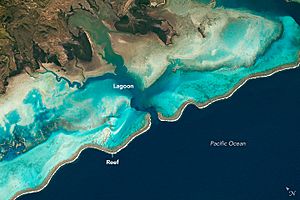 Reefs of New Caledonia from ISS, September 9, 2020
