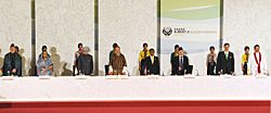 The Prime Minister, Dr. Manmohan Singh along with other Head of State and Government of SAARC Countries, at the inaugural session of the 17th SAARC Summit, at Adu Atoll in Maldives on November 10, 2011