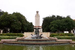 The University of Texas at Austin - Littlefield Fountain and Main Building