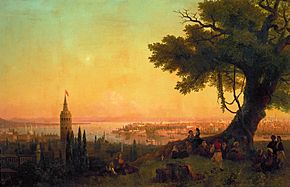View of constantinople by evening light