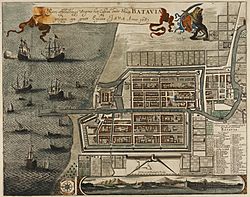 Waere affbeeldinge Wegens het Casteel ende Stadt BATAVIA gelegen opt groot Eylant JAVA Anno 1681