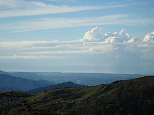 Quepos coastline as seen from Concepción, in the Tarrazú highlands, Costa Rica
