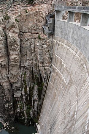 Buffalo Bill Dam downstream face