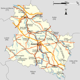 Carte de l'Yonne