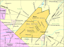 Census Bureau map of Buena, New Jersey