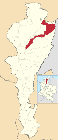 Location of the municipality and town of La Paz in the Department of Cesar.