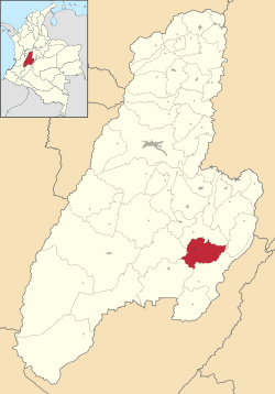Location of the municipality and town of Prado, Tolima in the Tolima Department of Colombia.