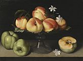 Fede Galizia - A Crystal Fruit Stand with Peaches, Quinces, and Jasmine Flowers 004L15033 6Z37X