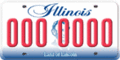 Illinois 2002 series passenger plate sample 000 0000