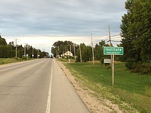 Institute, Wisconsin, 2013, Wisconsin Highway 57, looking south toward town