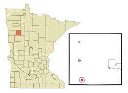 Location of Waubun, Minnesota