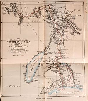 Map of Central Africa by Charles Chaillé-Long (1874 & 1875)