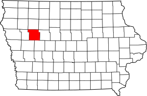 Map of Iowa highlighting Sac County