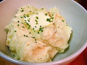 Mashed potatoes butter chives food dinner cooking