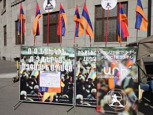National Democratic Pole posters, Freedom Square, Yerevan