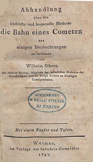 Olbers, Wilhelm – Abhandlung über die leichteste und bequemste Methode die Bahn eines Cometen zu berechnen, 1797 – BEIC 754601