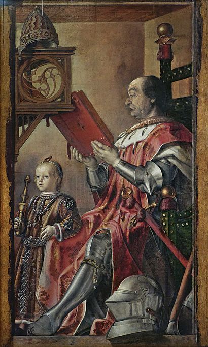 Portrait of Federico da Montefeltro with His Son Guidobaldo.jpg