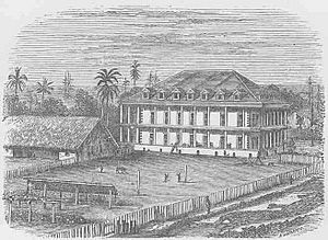Queen Pomare's Palace, Tahiti (LMS illustration)