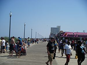 Rehoboth Beach boardwalk at Rehoboth Avenue looking south