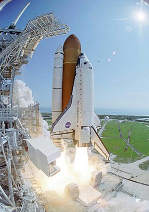 STS-114 Shuttle launch closeup
