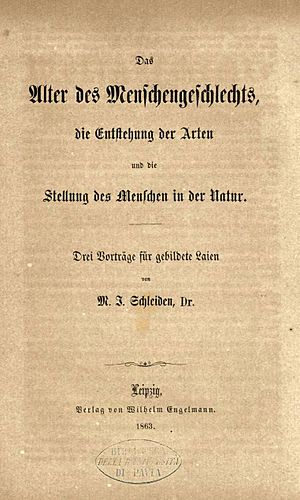 Schleiden, Matthias Jakob – Alter des Menschengeschlechts, die Entstehung der Arten und die Stellung des Menschen in der Natur, 1863 – BEIC 12416743
