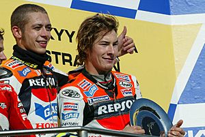 Valentino Rossi and Nicky Hayden 2003 Phillip Island